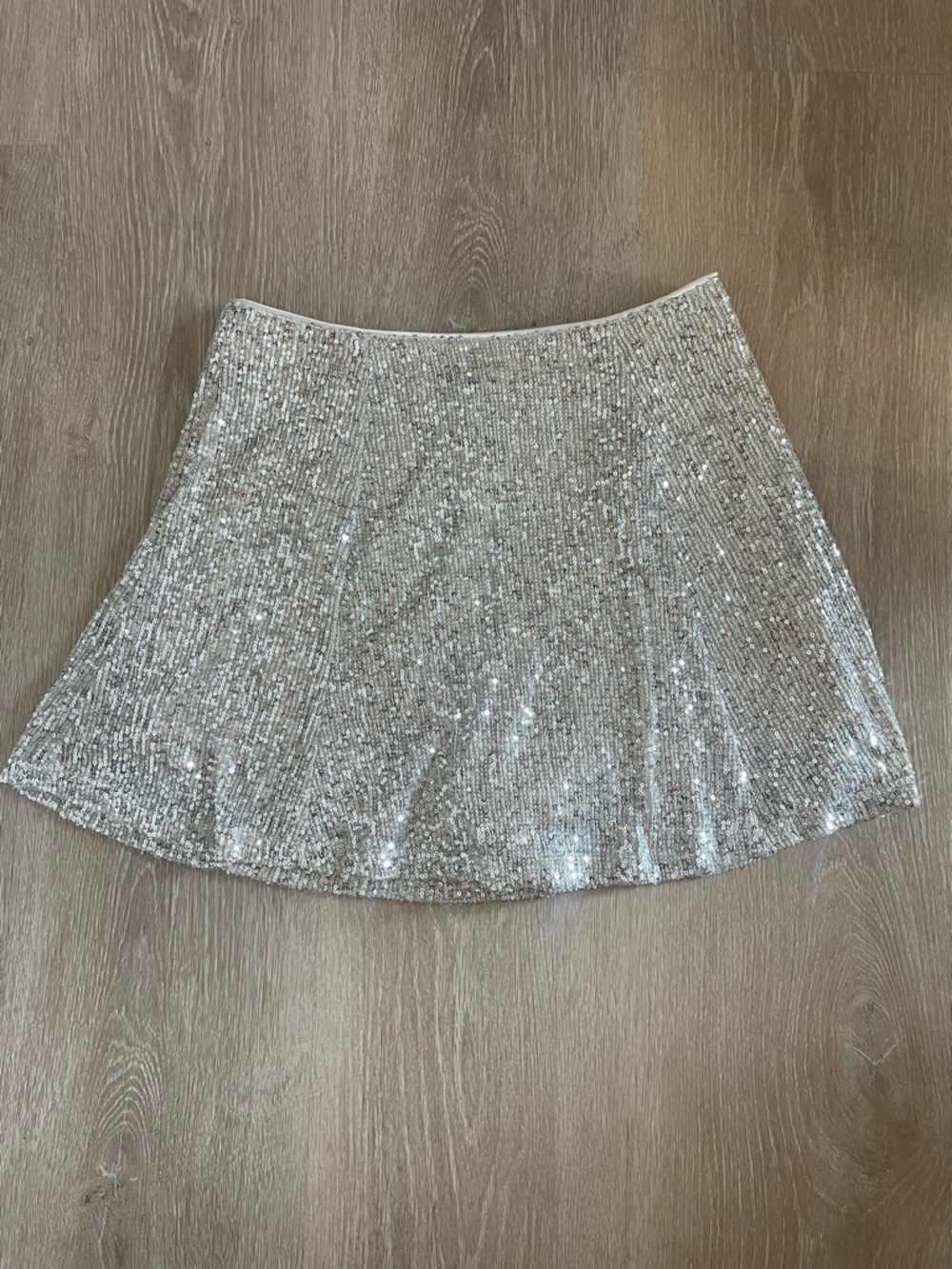Silver Sequin A-Line Women's Skirt